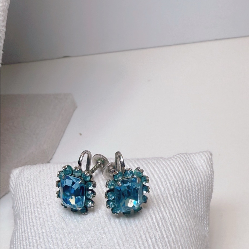 Vintage stunning blue ocean earrings